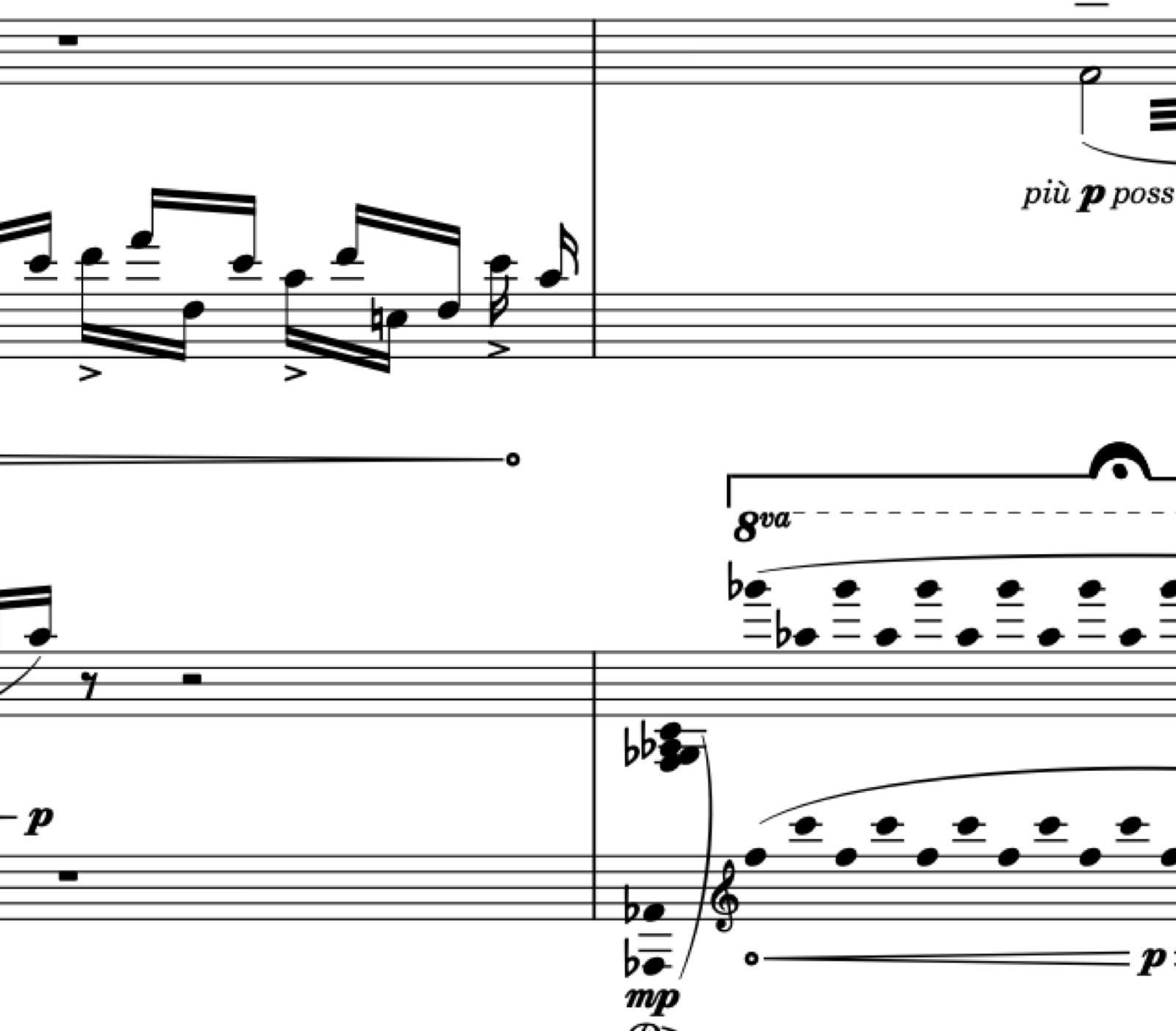 Suspended Trajectories for Piano and Marimba